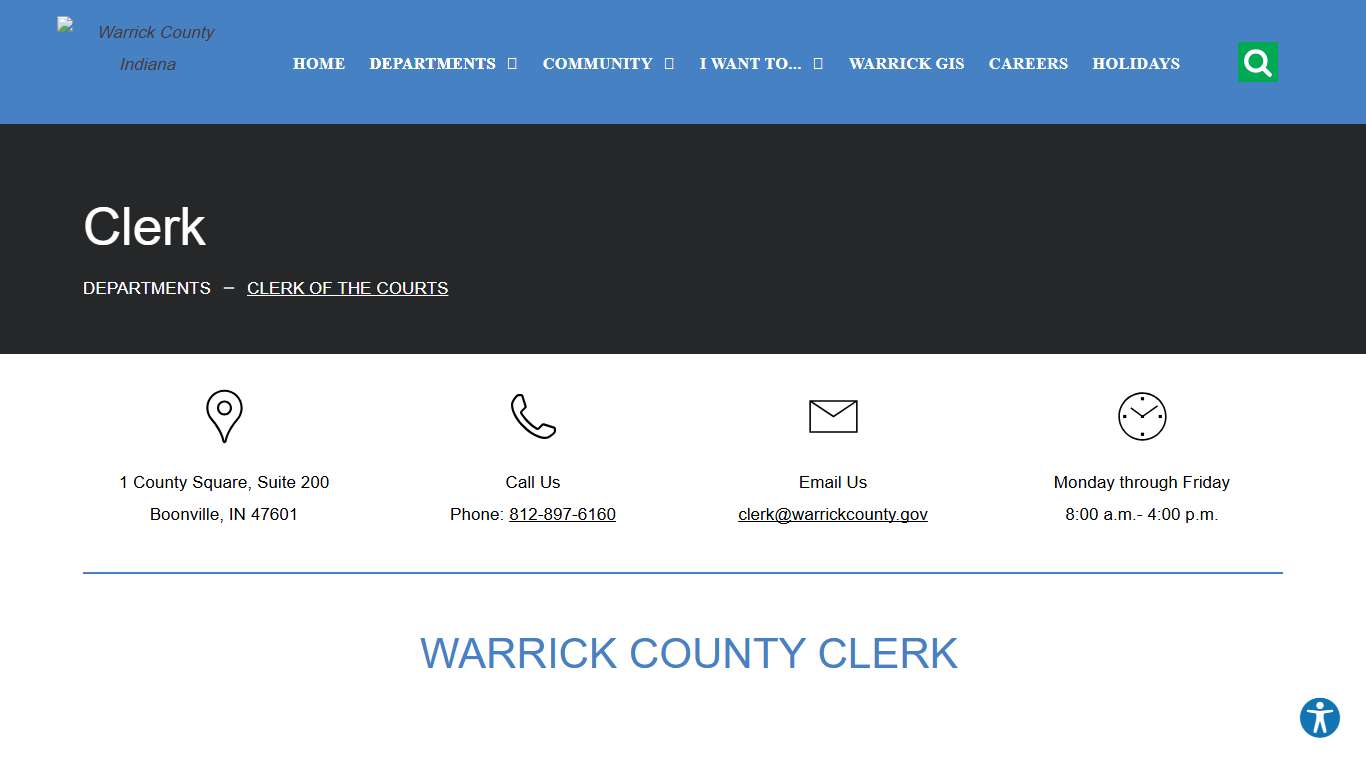 Clerk of the Courts Warrick County